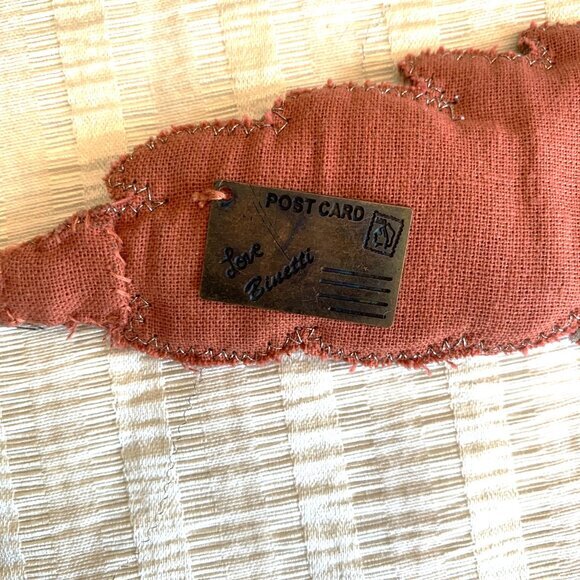 Love Binetti Belt Beaded Embroidery Metallic Burnt Orange Tassel Adjustable Boho main image 9
